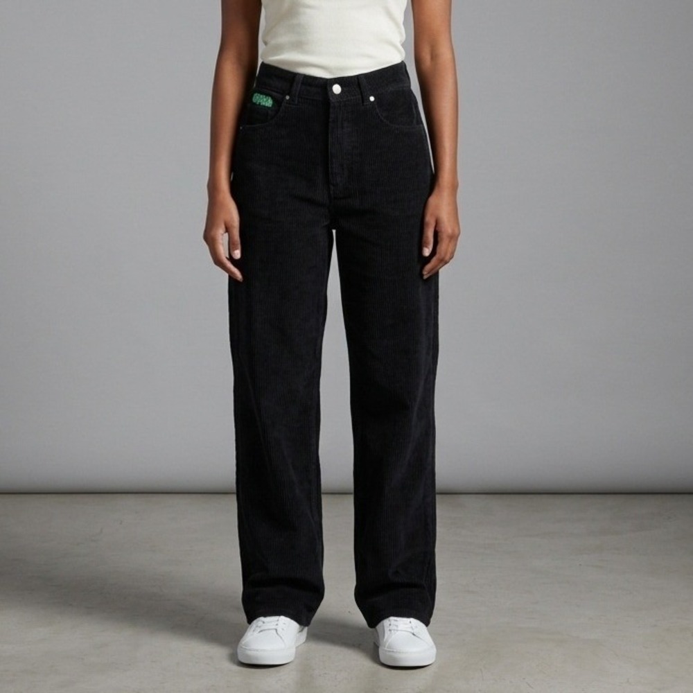 Empyre Womens Black Corduroy High Rise Straight Leg Skate Pants Size 4